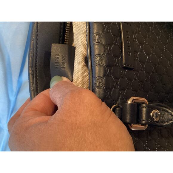 GUCCI Microguccissima Navy Calf Leather Margaux Boston - Picture 7 of 14